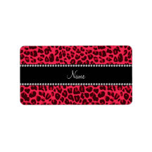 Personalized name pink leopard pattern custom address labels
