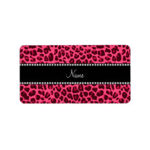 Personalized name pink leopard pattern custom address labels