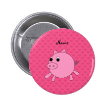 Personalized name pink pig hearts