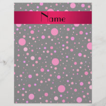 Personalized name pink polka dots flyers