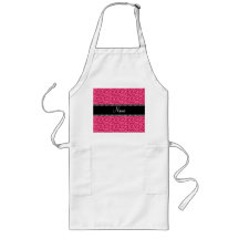 Personalized name pink swirls aprons