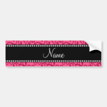 Personalized name pink swirls bumper sticker