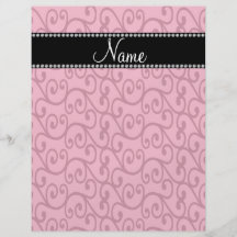 Personalized name pink swirls full color flyer