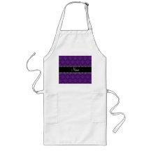 Personalized name Purple damask Apron