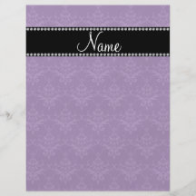 Personalized name Purple damask Custom Flyer