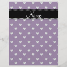 Personalized name purple diamond hearts custom flyer