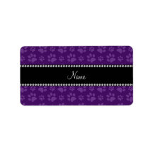 Personalized name purple dog paw prints personalized address labels