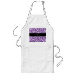 Personalized name purple giraffe pattern apron