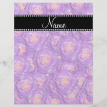 Personalized name purple roses flyer design