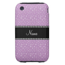 Personalized name Purple stars Tough iPhone 3 Cover