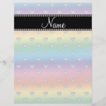 Personalized name rainbow diamond hearts full color flyer