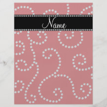 Personalized name red diamond swirls personalized flyer