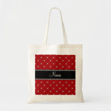 Personalized name Red diamonds Canvas Bag