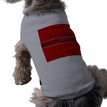 Personalized name red plaid pattern doggie tee shirt