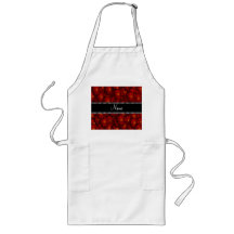 Personalized name red roses apron