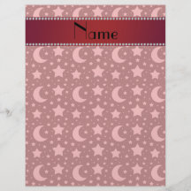 Personalized name red stars and moons full colour flyer