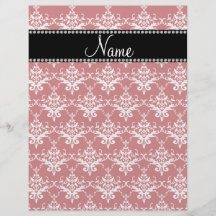 Personalized name red white damask custom flyer