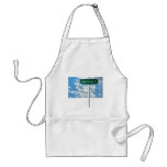 Personalized Name Road Street Sign on Blue Sky Aprons
