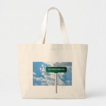 Personalized Name Road Street Sign on Blue Sky Canvas Bag
