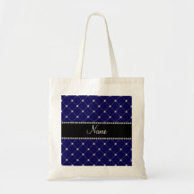 Personalized name Royal blue diamonds Tote Bag