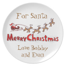 personalized name santa cookie plates