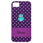 Personalized name turquoise owl purple diamonds iPhone 5 case