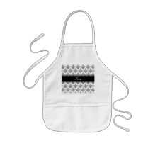 Personalized name White damask Apron