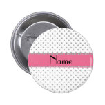 Personalized name white diamonds pinback button