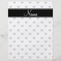 Personalized name white heart diamonds flyer design
