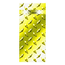 Personalized name yellow diamond plate steel rack card