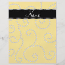 Personalized name yellow diamond swirls full color flyer