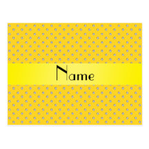 Personalized name yellow diamonds postcard