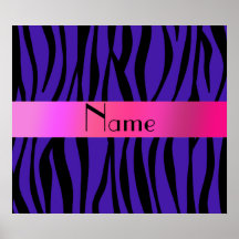 Personalized name zebra purple stripes print