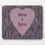Personalized Names Carved In Tree Mouse Pad