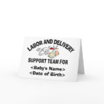 Personalized New Baby Support Team Cards