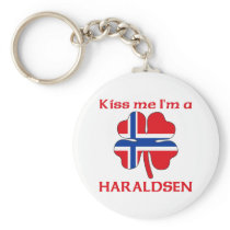 Personalized Norwegian Kiss Me I'm Haraldsen keychains
