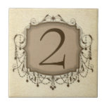 Personalized Number Tiles, Beige Chandelier Style tiles