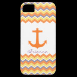 Personalized Orange Purple Yellow Chevron Anchor casemate cases