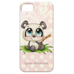 Personalized panda pink polkadots iphone 5 case