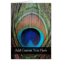 Personalized Peacock Feather Greeting Card