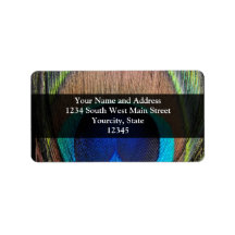 Personalized Peacock Feather Labels