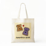 Personalized Peanut Butter and Jelly Kids Tote Bag bags
