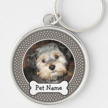 Personalized Pet Photo with Dog Bone Keychains