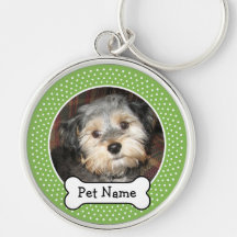 Personalized Pet Photo with Dog Bone Keychains
