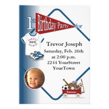 Personalized Photo 1st Birthday Invitation
