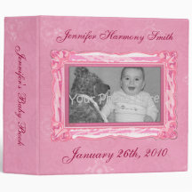 Personalized Pink Baby Book Binders