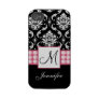 Personalized Pink Black Damask iPhone 4 Case