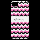 Personalized Pink Black & White Chevron Pattern casemate cases