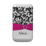 Personalized Pink, Black, White Damask Samsung Galaxy S Case