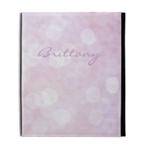 Personalized Pink bokeh iPad Folio Covers